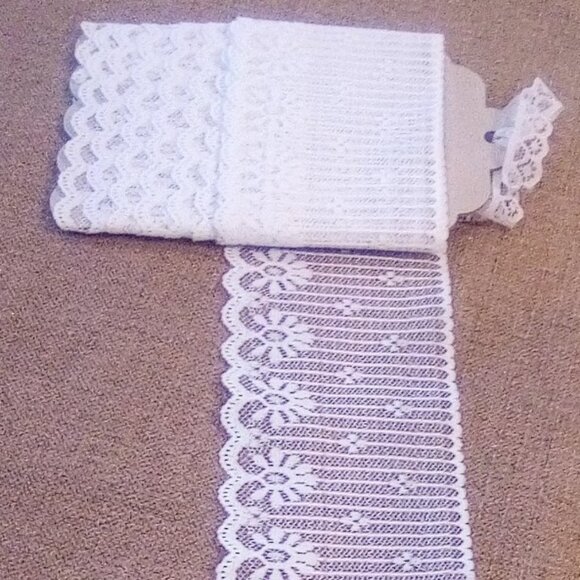 Wide White Lace 2 7/8 Inch Wide x 79 Inches Long Synthetic for Sewing & Crafts - Picture 3 of 3
